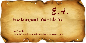 Esztergomi Adrián névjegykártya